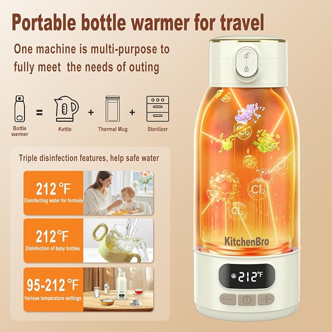 Portable Bottle Warmer for Travel-Various Heating Modes for Breast Milk& - Image 4