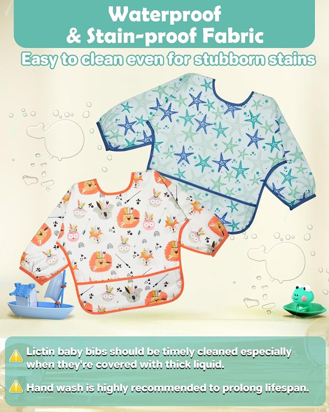 Lictin Long Sleeve Bibs 5 Pack - Image 4