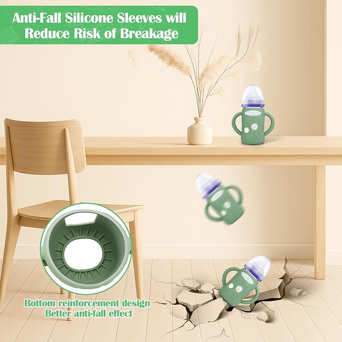 BUSOHA 3 Pack Silicone Sleeves for Lansinoh Glass Bottles - Image 2