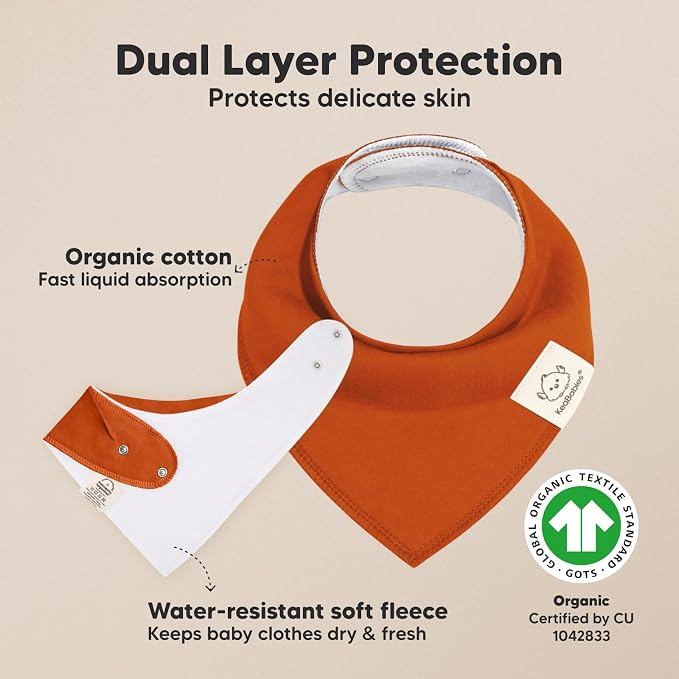 8-Pack Organic Baby Bandana Bibs - Image 2