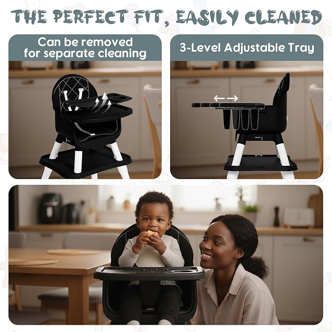6 in 1 Baby High Chair, Convertible Highchair - Image 7