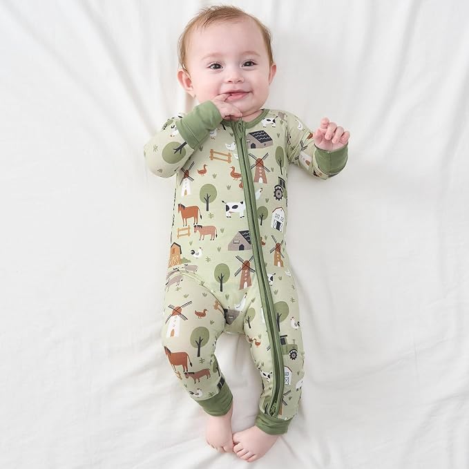 pureborn Baby Infant Boys Girls Sleeper Snug Fit Viscose from Bamboo Pajamas - Image 2