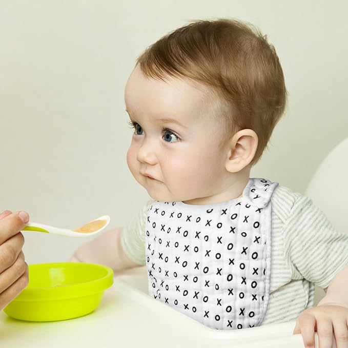 Zainpe 6Pcs Snap Muslin Cotton Bibs - Image 4