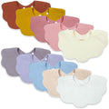 Baby Bibs Muslin Bibs for Baby Girl Boy for Drooling and Teething 10 Pack by DOSMINE