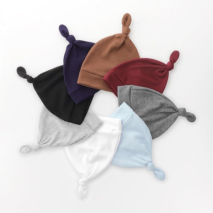 DRESHOW BQUBO 8 Pack Unisex Baby Beanie Hat Infant Toddler Kid Hats Baby Soft - Image 7