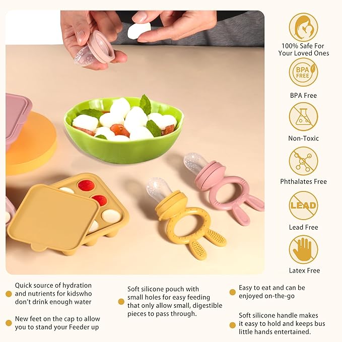 WAJIAYON Baby Breastmilk Popsicle Molds & Baby Fruit Feeder, Baby Food Freezer - Image 5