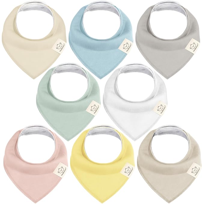 8-Pack Organic Baby Bandana Bibs by KeaBabies