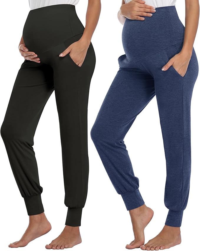 AMPOSH Women's Maternity Pants Stretchy Lounge Workout Pants Casual Loose Comfy by AMPOSH