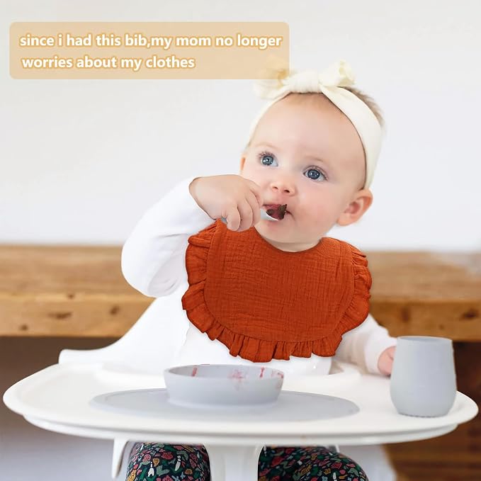 EllieHouse Baby Bibs for Girls Boys 10Pack Muslin Drool Teeth Drooling Teething - Image 2