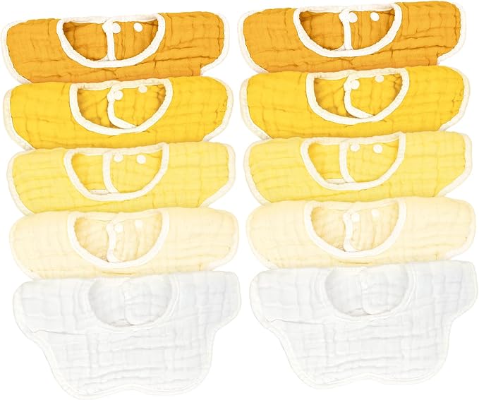 Baby Bibs Muslin Bibs for Baby Girl Boy for Drooling and Teething 10 Pack by DOSMINE