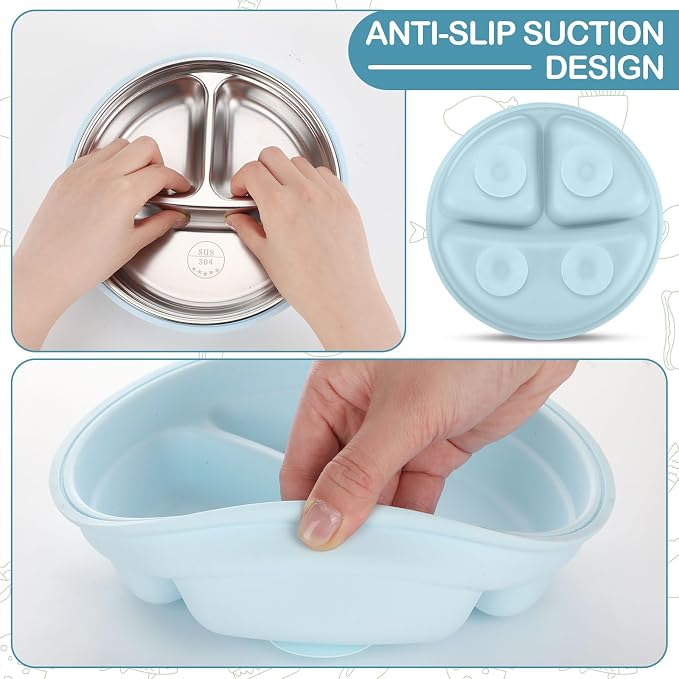 Nuogo 1 Pcs Stainless Steel Baby Suction Plates - Image 6