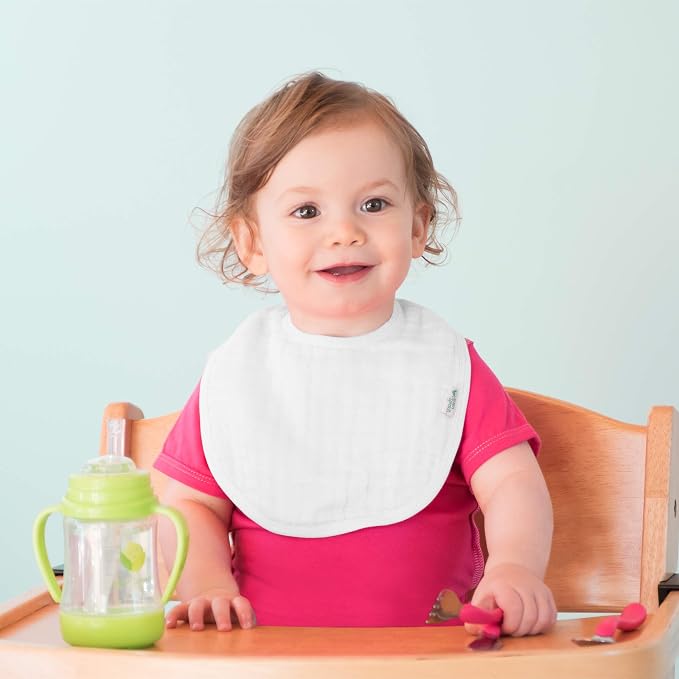 green sprouts Muslin Bibs Made from Organic Cotton| 4 Absorbent Layers Protect - Image 3