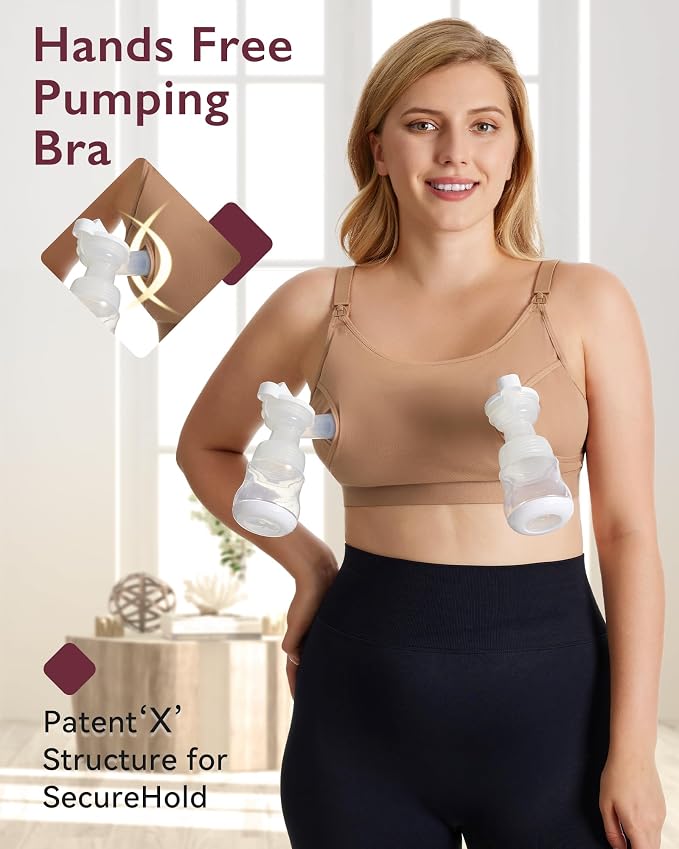 Momcozy Hands Free Pumping Bra, Adjustable Breast-Pumps Holding and Nursing Bra - Image 3