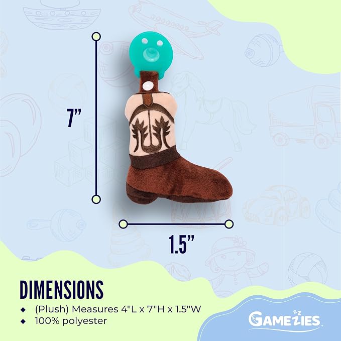 Gamezies Baby Boy and Girl Silicone Boot Plush Pacifier - Image 5
