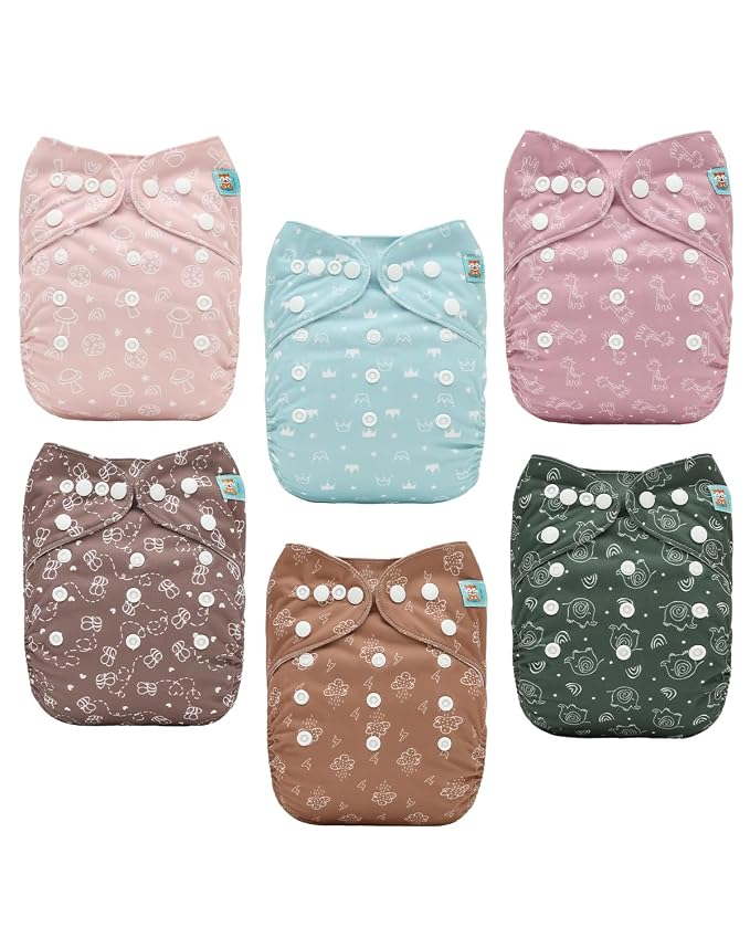 ALVABABY Baby Cloth Diapers 6 Pack by ALVABABY