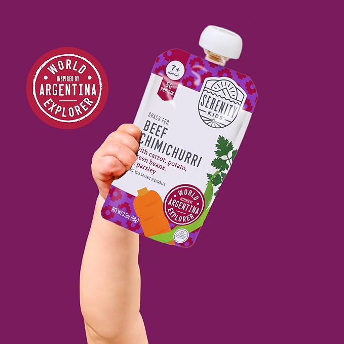 Serenity Kids 7+ Months Beef Chimichurri Baby Food Pouches - Image 6