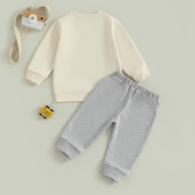 Nyapruwe Toddler Baby Boy Fall Outfit Funny Print Long Sleeve Sweatshirt - Image 7