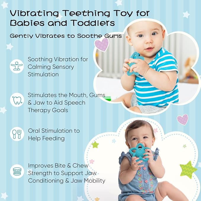 Vibrating Sensory Chew Toy, Teether Teething Toys - Image 4
