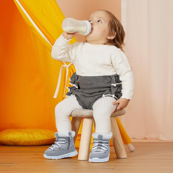 BMCiTYBM Girls Boys Snow Boots Warm Winter Fur Lined Baby Shoes - Image 2