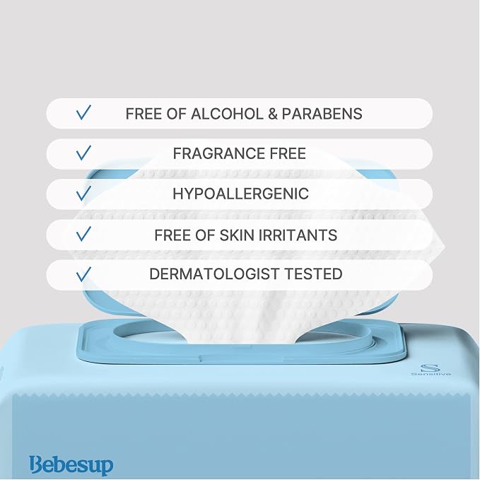 BEBESUP-Korea’s #1 Sensitive Baby Wipes -Hypoallergenic Water-based Unscented - Image 5