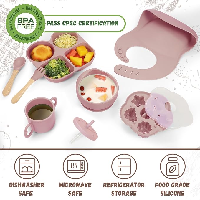 Silicone Baby Feeding Set, Baby Led Weaning Supplies, Baby Food Tableware - Image 2
