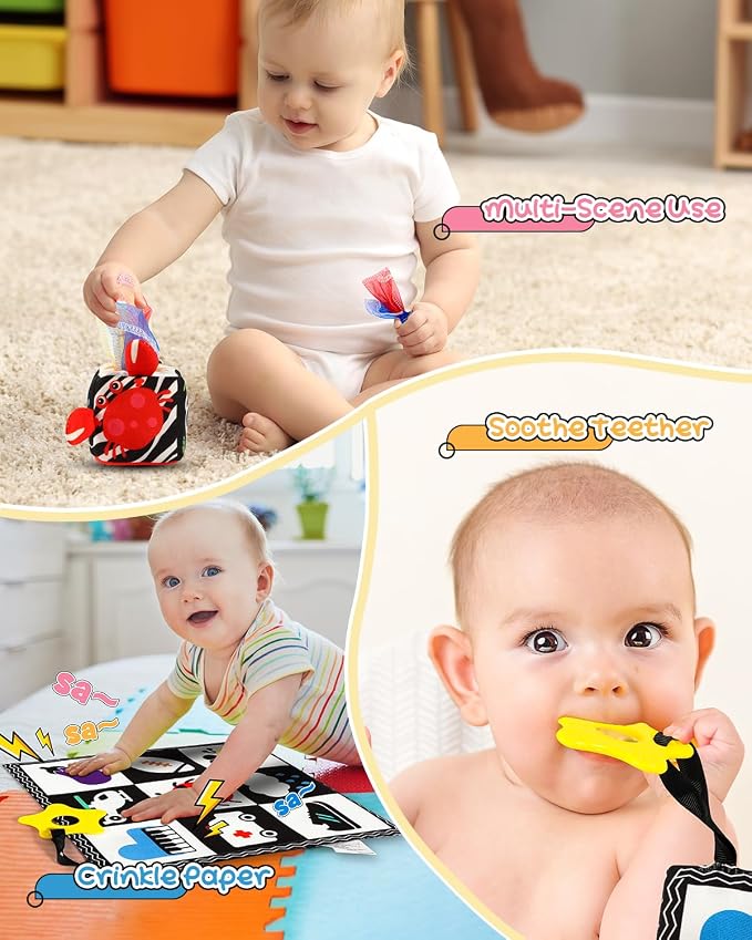 3 PCS Black and White High Contrast Baby Toys - Image 6