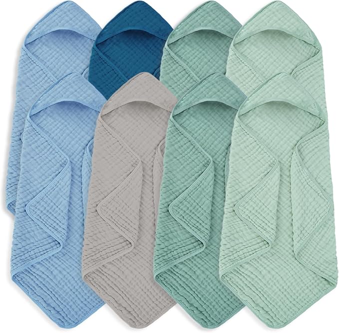 Muslin Hooded Baby Towels 100% Cotton ，Super Soft Muslin Baby Bath Towel - Image 8
