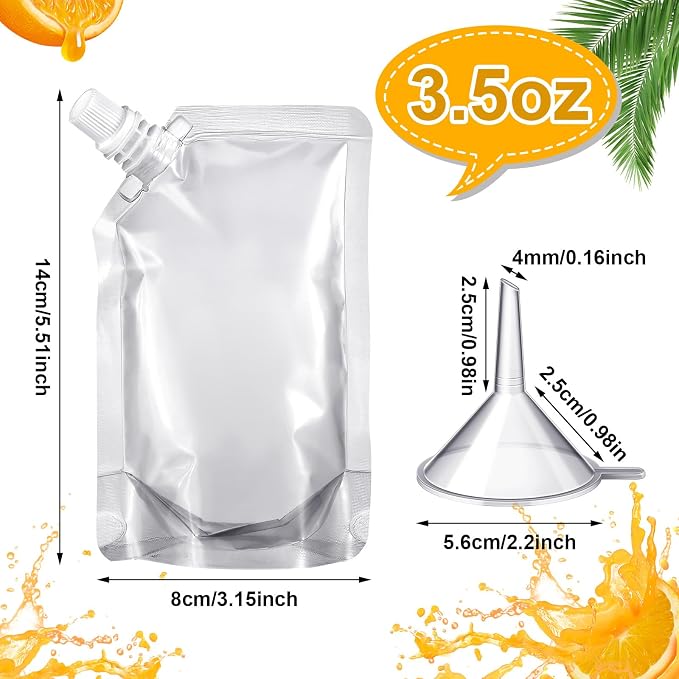 Meanplan 100 Pcs Plastic Pouches Bulk Reusable Squeeze Pouches Clear Plastic - Image 2