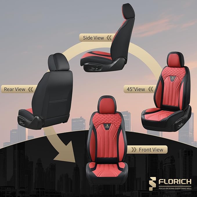 FLORICH Leather Seat Covers, Car Seat Covers Full Set, Car Seat Protectors 5 - Image 6
