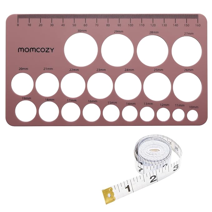 Momcozy Nipple Ruler for Flange Sizing, Soft & Flexible Silicone Measurement by Momcozy