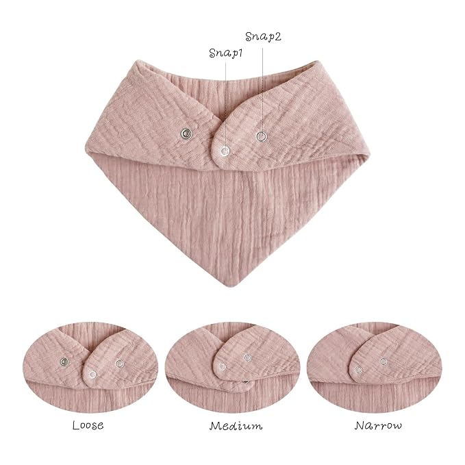 Konssy Muslin Baby Bibs 10 Pack Baby Bandana Drool Bibs 100% Cotton - Image 3