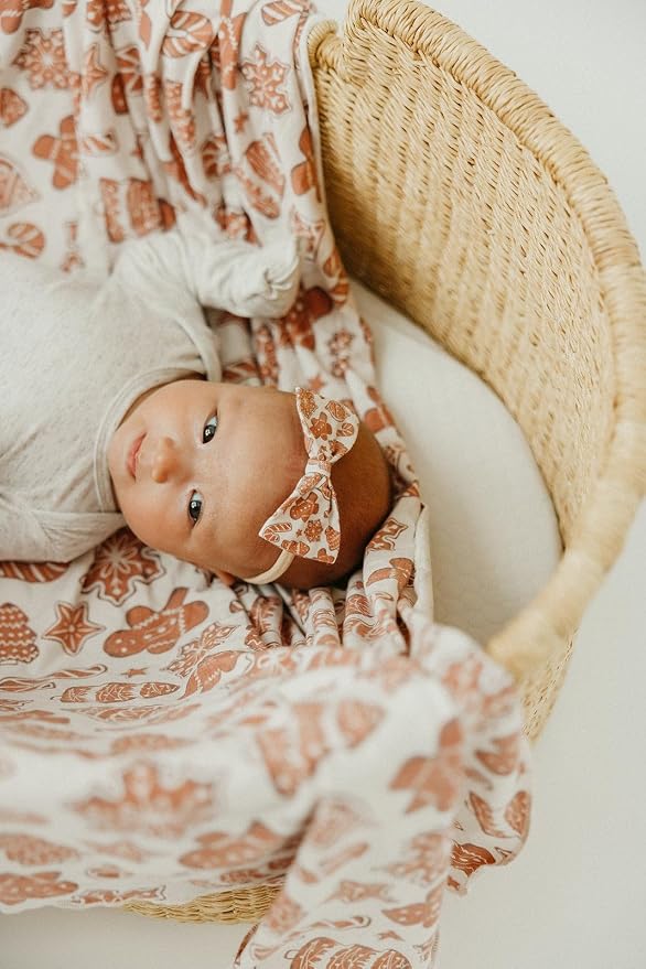 Copper Pearl Large Premium Knit Baby Swaddle Receiving Blanket Gingerbread - Image 5