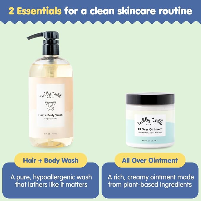 TUBBY TODD's Baby Body Wash & All Over Ointment Eczema Set - Image 3