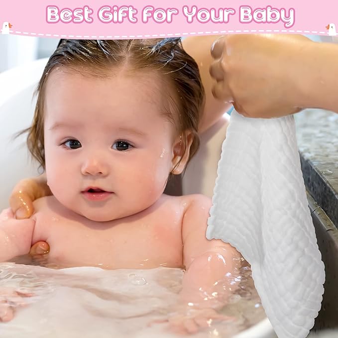 Breling 20 Pcs Baby Muslin Washcloth 12 x 12 Inch 100% Cotton Soft and - Image 6