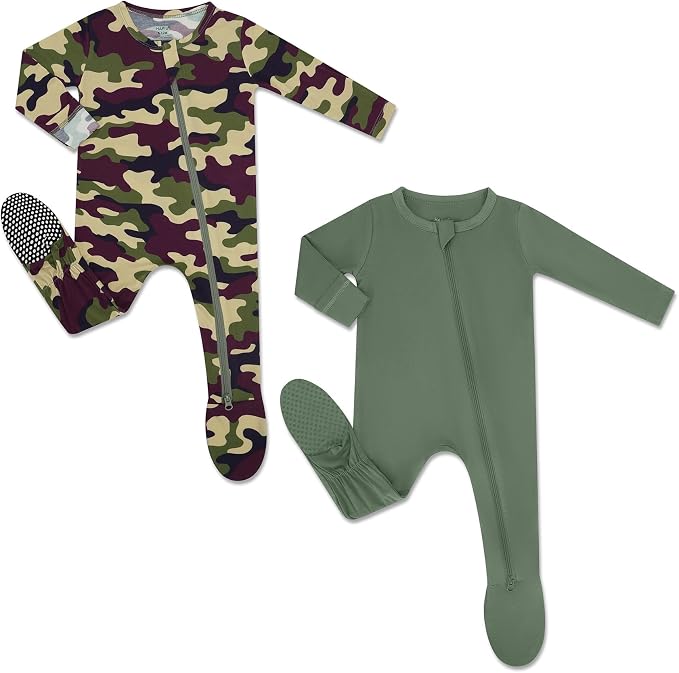 HAPIU Rayon from Bamboo Baby Footed Pajamas, 2 Way Zipper YKK, Footie by HAPIU
