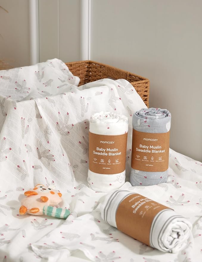 Momcozy Muslin Swaddle Blankets, Ultra Soft Neutral Baby Essentials Must Haves - Image 8