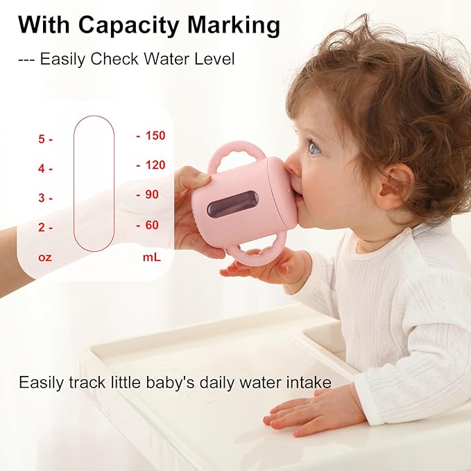 Seposeve 2 Pack Silicone Sippy Cups, Leak-Proof Baby Straw Cup - Image 5