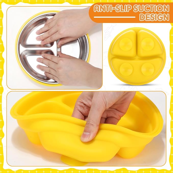 Nuogo 2 Pcs Stainless Steel Baby Suction Plates - Image 5