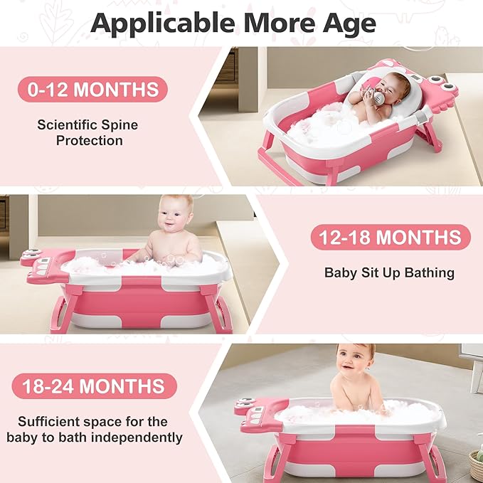 Collapsible Baby Bathtub for Newborn, Foldable Baby Bath Tub - Image 3