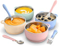 Toddler Bowls with suction & Utensils Set, 2-in-1 Stainless Steel 304 Kids by Bakpoco