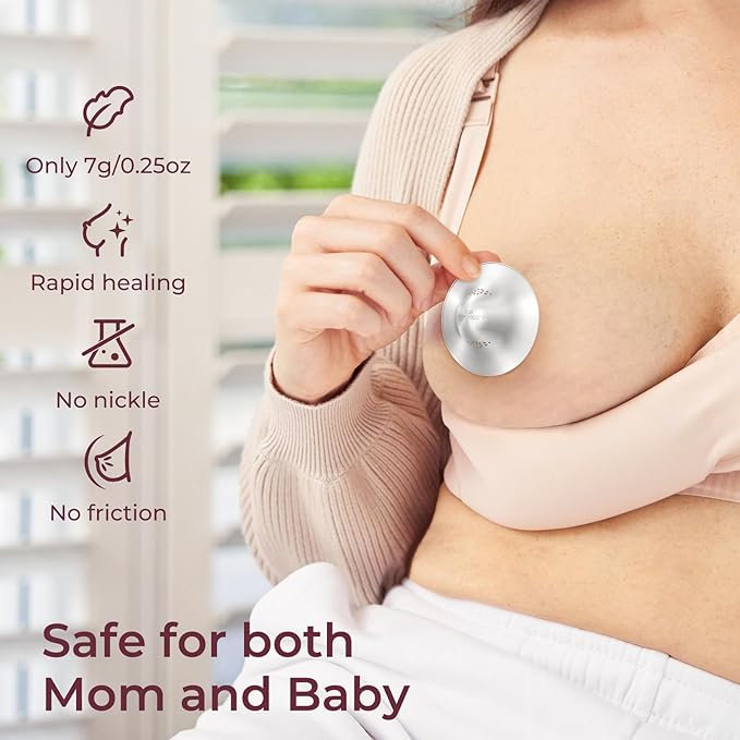 Momcozy 999 Silver Nursing Cups Original Perforated Breathable Design, 999 - Image 5
