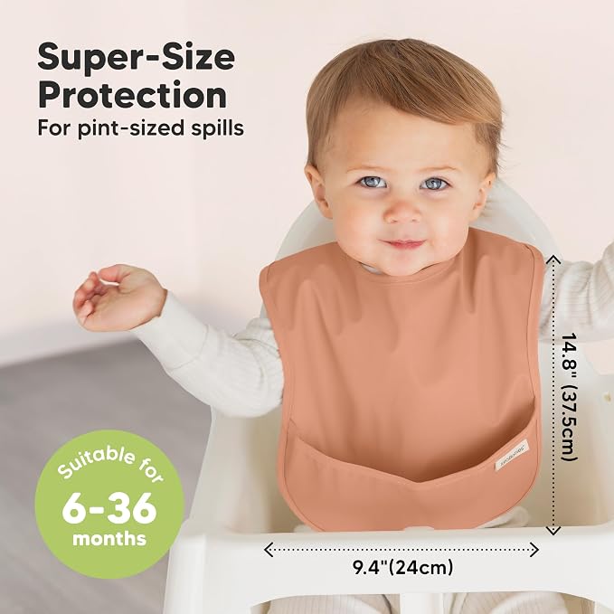 3-Pack Waterproof Baby Bibs for Eating - Image 3