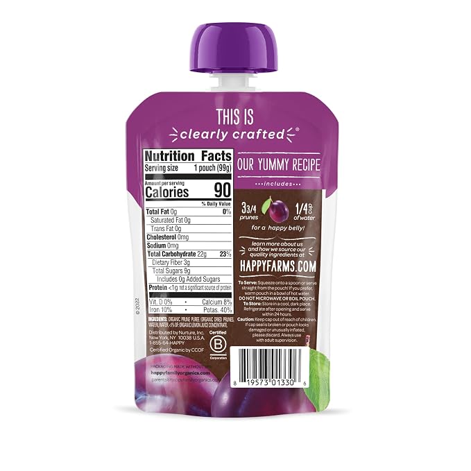 Happy Baby Clearly Crafted, Organic Baby Food, Stage 1, 3.5oz Clear Pouch - Image 2