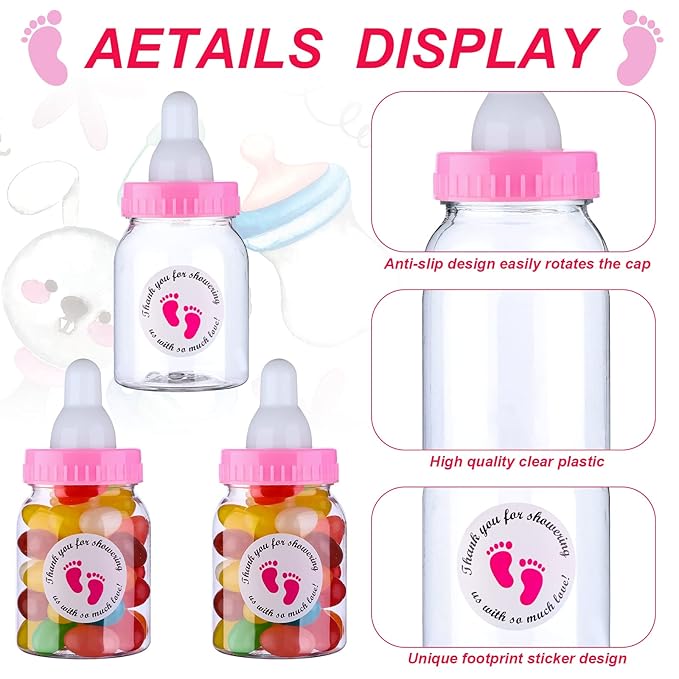 62 Pcs 3.5 Inch Baby Mini Milk Bottle Baby Shower Favor - Image 3