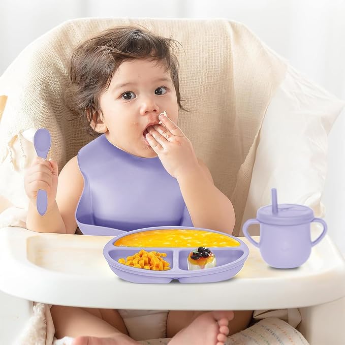 100% Silicone Baby Feeding Set, BPA Free Baby Dishes Set - Image 6