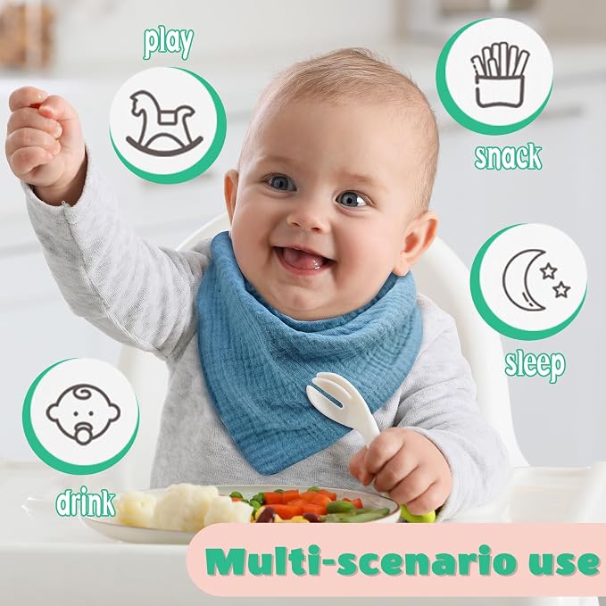 EllieHouse Baby Bibs for Girls Boys 10Pack Muslin Drool Teeth Drooling Teething - Image 5