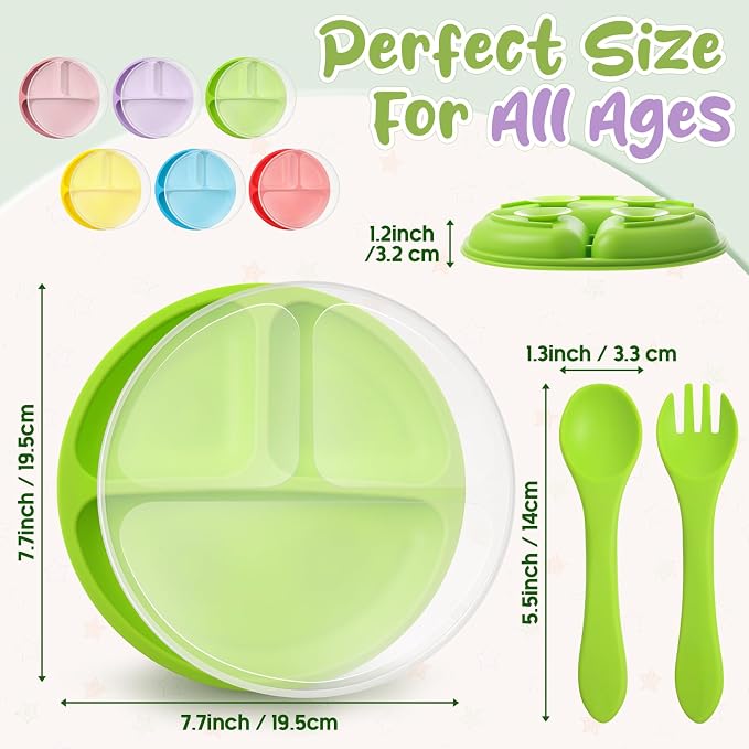 Meanplan 6 Pack Suction Plates for Toddlers - Image 2