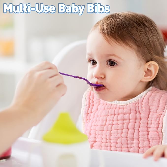 Tatuo 50 Pcs Muslin Baby Bibs Bulk Muslin Cotton Teething - Image 5
