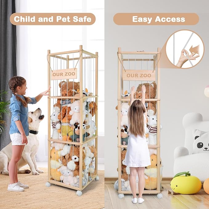 Stuffed Animal Storage, Wood Stuffed Animal Zoo Storage - Image 3