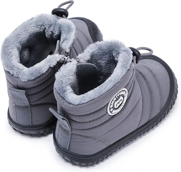 BMCiTYBM Toddler Baby Snow Boots Winter Shoes Boys Girls Cold Weather Baby Faux - Image 4